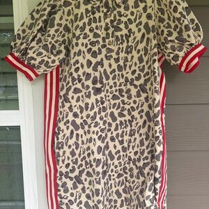 Entro Leopard Print Dress with Red Accents